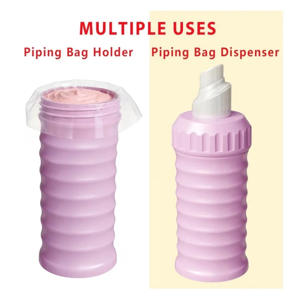 Unbranded Piping Bag Holder Dispenser Set 2pc‎ Pink Blue New Baking Tools